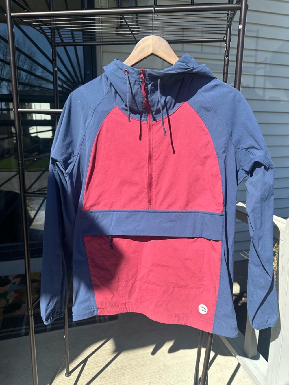 L.L.Bean Navy and Red Windbreaker/Active Pullover